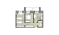 2-комнатная квартира, 44,9 м² / Чистовая отделка