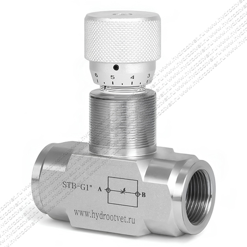 Фото STB-G1-11-1 - Дроссель трубного монтажа c рукояткой, G1