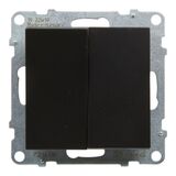 Переключатель двухклавишный - Legrand SUNO - 10АХ 250В безвинтовые зажимы - Антрацит — фото 1