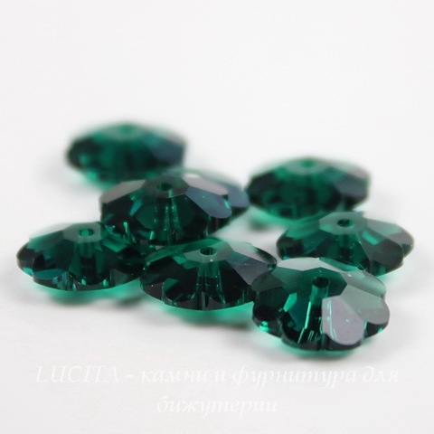 3700 Бусина - рондель Сваровски "Цветочек" Emerald 10 мм ()