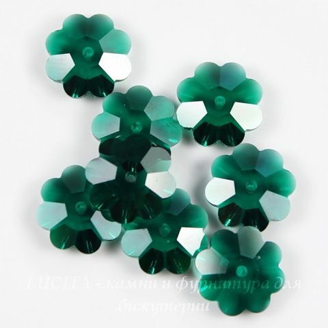 3700 Бусина - рондель Сваровски "Цветочек" Emerald 10 мм ()