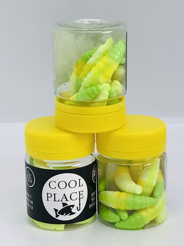Форелевая силиконовая приманка COOL PLACE MAGGOT 1.6 цвет БЕЛО-ЖЕЛТО-ЗЕЛЕНЫЙ СЫР продажа от 2 шт.