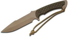 Фото Нож с фиксированным клинком Spartan Blades Horkos, сталь CPM-S35VN Flat Dark Earth, рукоять зеленая микарта, чехол песочный
