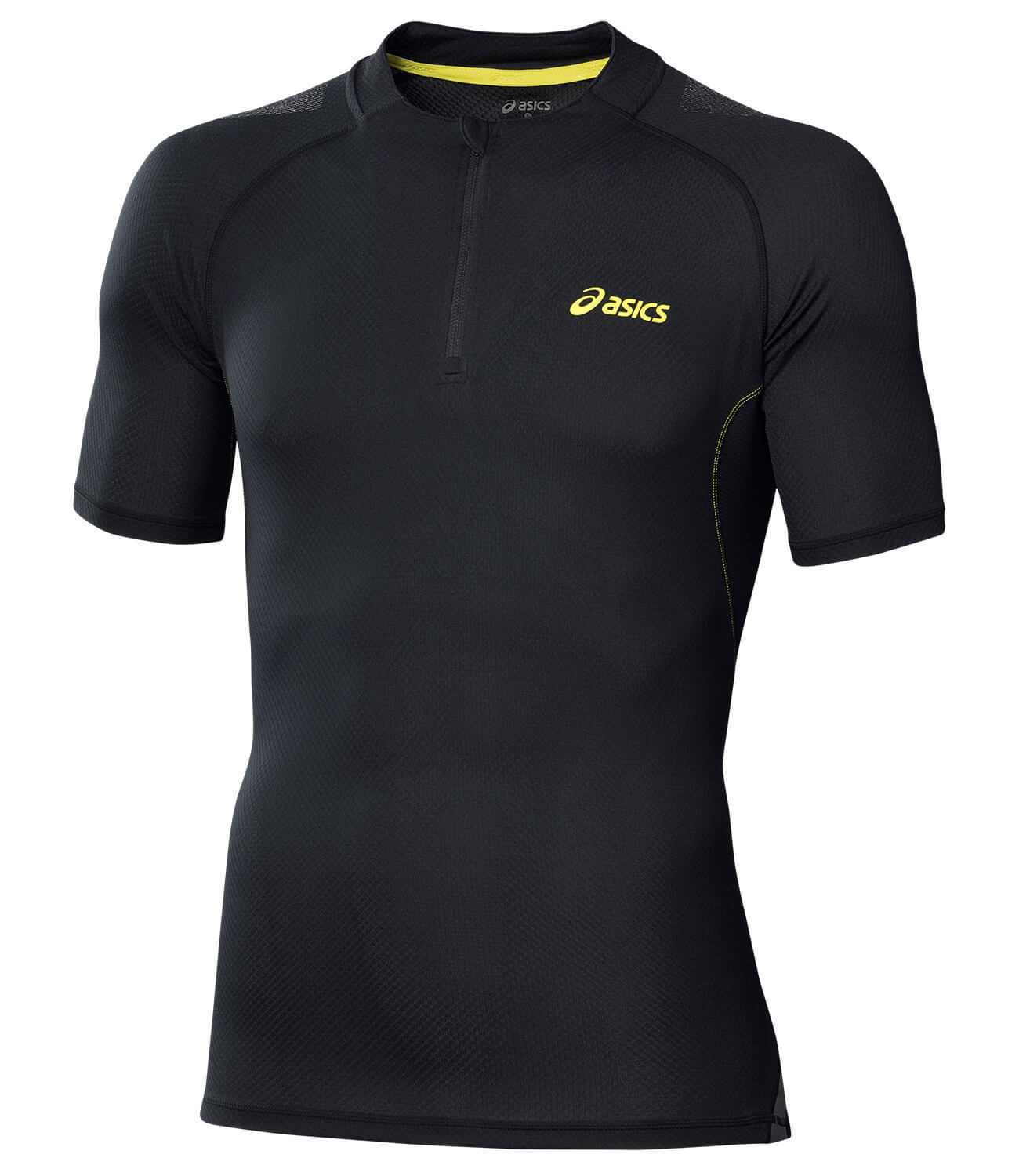 Беговая футболка мужская Asics Fuji Ss 1/2 Zip черная