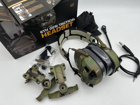 6TH GEN TACTICAL HEADSET тактическая гарнитура, звукосниматель и шумоподавление, активные