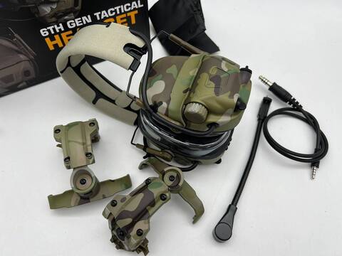 6TH GEN TACTICAL HEADSET тактическая гарнитура, звукосниматель и шумоподавление, активные