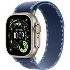 Умные часы Apple Watch Ultra 3, 49 мм, Natural Titanium, Trail Loop M/L синего цвета