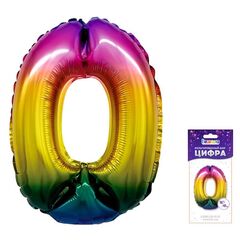 Шар К 16''/41 см, Мини-цифра Радуга 