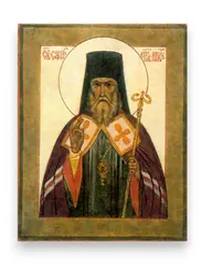 Софроний святой епископ Иркутский деревянная икона на левкасе