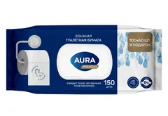 AURA PREMIUM Влажная туалетная бумага big-pack с крышкой 150шт