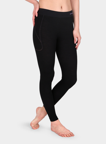 Термобелье женское Brubeck Active Wool кальсоны черные