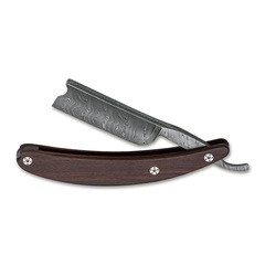 Фото Опасная бритва Boker Master Cutter Damascus 8/8, сталь дамаск, рукоять железное дерево