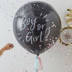 Большой шар "Девочка или мальчик? [Boy or Girl?] 90см + гирлянда-кисточки