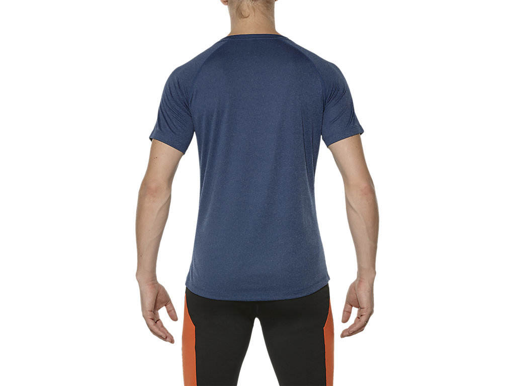 ASICS STRIPE SS TOP мужская спортивная футболка синяя - 4