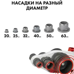 Сварочный аппарат д/пласт труб QUATTRO ELEMENTI ST-2000 (2кВт,20-63мм,перч,уров,ножн,кейс)(793-350)