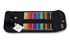 Карандаши цветные художественные KOH-I-NOOR ПОЛИКОЛОР 3824, 24цв, черный пенал-рулон текстильный на кнопке