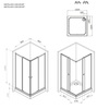 Am.Pm W87G-403-100100-BT Sunny душ огражд квадратн, раздвижн двери 100x100 черный,стекло прозрачн