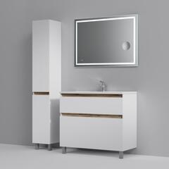 Тумба с раковиной, напольная, 100 см, 2 ящика, белый глянец, AM.PM X-Joy - M85AFSX1002WG