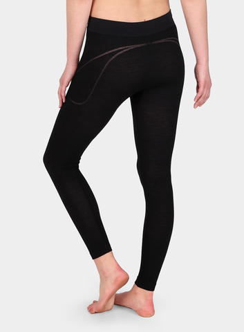 Термобелье женское Brubeck Active Wool кальсоны черные