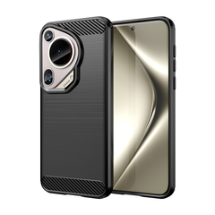 Чехол с дизайном в стиле карбон на Huawei Pura 70 Ultra, мягкий отклик кнопок, серия Carbon от Caseport
