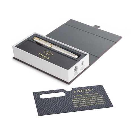 Ручка-роллер Parker Sonnet Royal Fougère SE19 Chiselled Silver GT (2102150)
