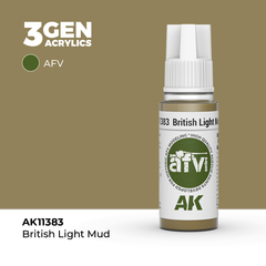 Акриловая краска AK Interactive British Light Mud 3GEN AFV, 18мл