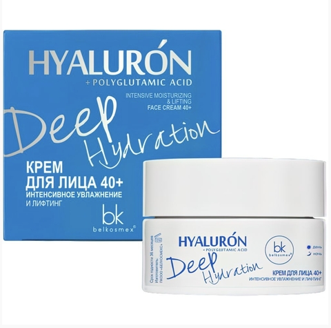 Hialuron Deep Hydration Крем для лица 40+ Интенсивное увлажнение и лифтинг 48г BelKosmex