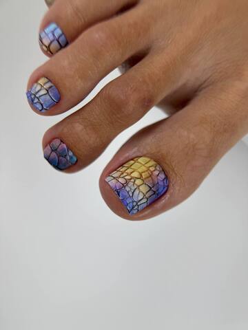 Пленки для педикюра IBDI NAILS 121 RAINBOW CROCODILE