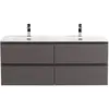 BelBagno KRAFT-1200-4C-SO-GSO База под раковину подвесная с фрезерованными ручк. по всей длине фасада с чет-мя выкатн. ящ., Темно-Серый Мат.,1200x455x500