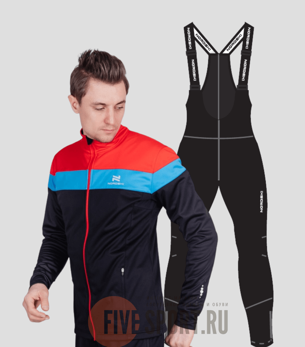 Утепленный лыжный костюм мужской Nordski Drive Active black-red