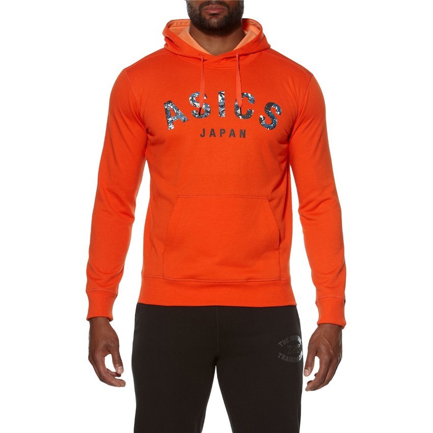 ASICS CAMOU LOGO HOODIE мужская толстовка оранжевая