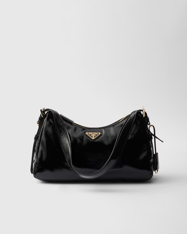 Сумка Prada Aimee черная, лаковая