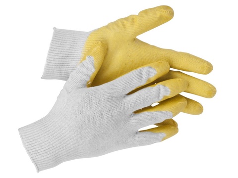 STAYER PROTECT, L-XL, х/б перчатки с одинарным латексным обливом (11408-XL)