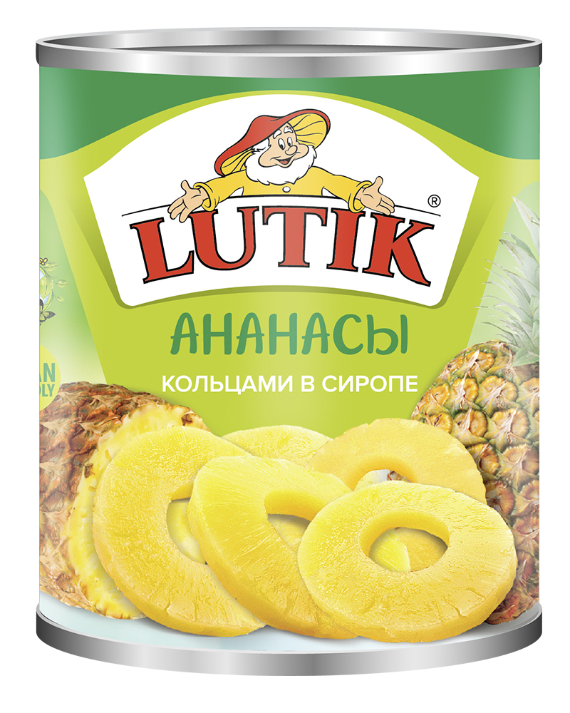 Ананас Lutik ломтиками в сиропе, 3100 мл.