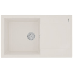 Lemark 9910034 Кухонная мойка Lemark IMANDRA 840 врезная прямоугольная с крылом из кварцгранита цвет: Жасмин фото