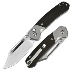 Фото Складной нож CJRB Pyrite Bowie, сталь AR-RPM9, рукоять Ebony wood