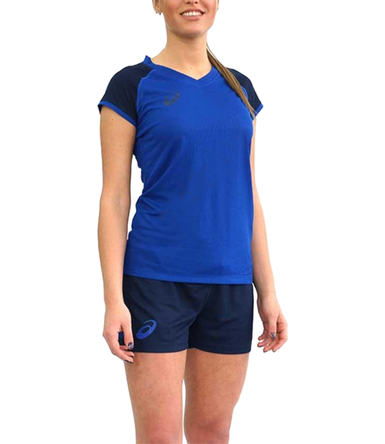 Asics Volleyball Cap Sleeve Set  женская волейбольная форма синяя