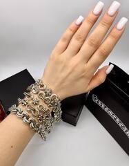 Браслет ЗВЕЗДЫ из стали с посеребрением style by CHROME HEARTS