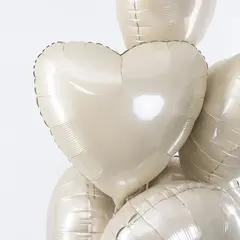 Шар F 18''/46 см, Сердце, Макарунс, Кремовый