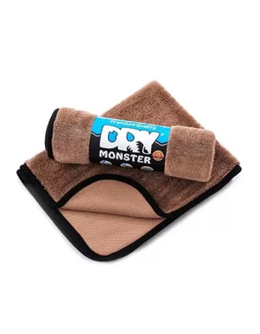 Dry Monster Коричневая микрофибра для сушки с оверлоком 55x75см