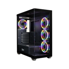 Корпус BaseTech eXtreme GFX-05, Без БП, EATX, чёрный, 4xFRGB FAN, 2xUSB2, 1xUSB3, бок: закалённое стекло (BT-GFX-05-TG-4F-RGB)