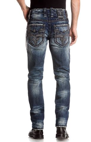 Rock Revival | Джинсы с цепью мужские MILTON A205 ALT STRAIGHT TJ2384A205 сзади