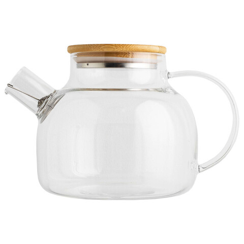 Чайник заварочный Fårticka, 1,0 л, боросиликатное стекло, крышка-бамбук