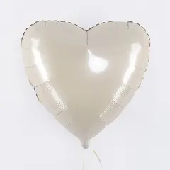 Шар F 18''/46 см, Сердце, Макарунс, Кремовый