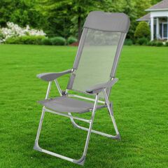 Кресло складное пляжное 60х60х112 см, серое, 100 кг, Green Days, YTBC048-2