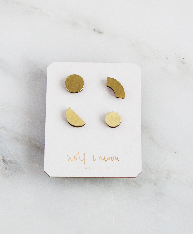 Набор сережек Phase Studs Brass