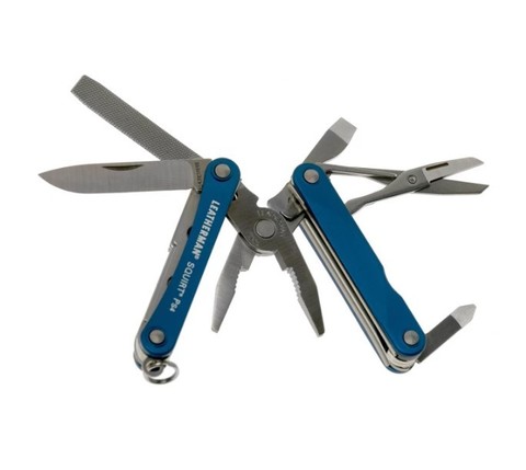 Мультитул-брелок Leatherman Squirt PS4 Blue, 9 функций (831230) цвет синий | Multitool-Leatherman.Ru