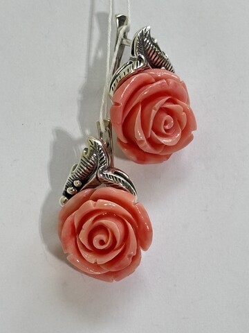 Роза  (серьги из серебра)