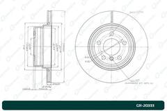 Диск тормозной вентилируемый G-brake  GR-20333