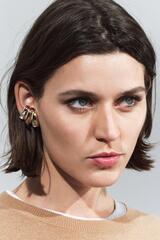 ZARA СЕРЬГИ-КАФФЫ С ТРЕМЯ КОЛЬЦАМИ И СТРАЗАМИ, ЗОЛОТИСТЫЙ